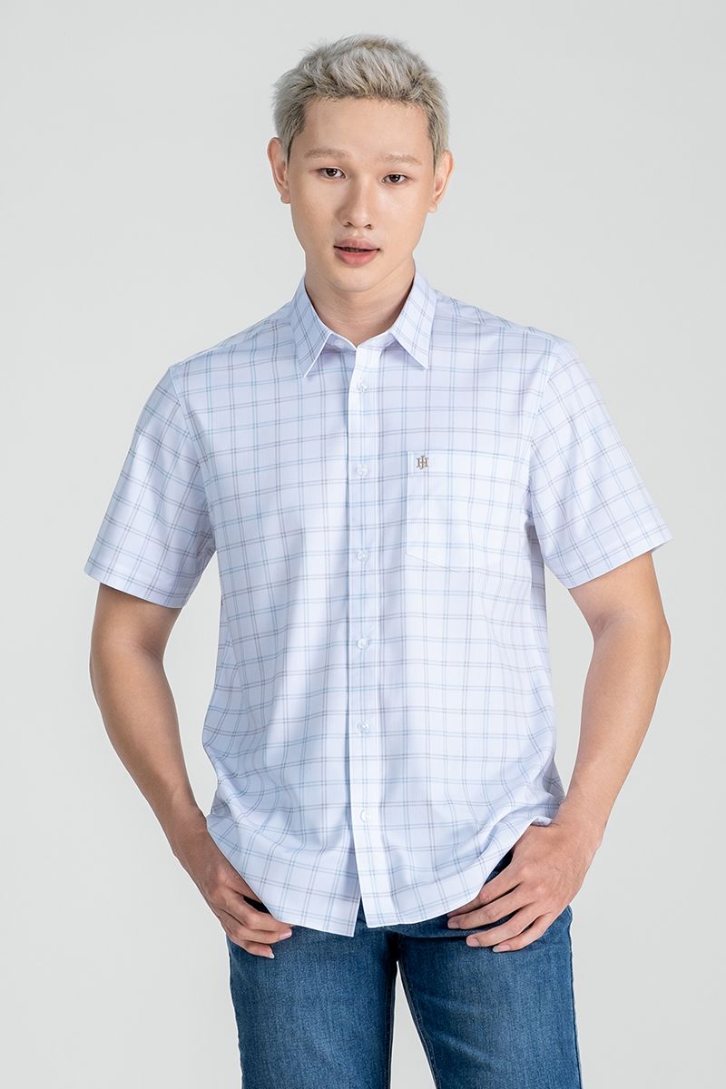 Áo Sơ Mi Nam Tay Ngắn Form Ôm WS25SS03P-SDBB
