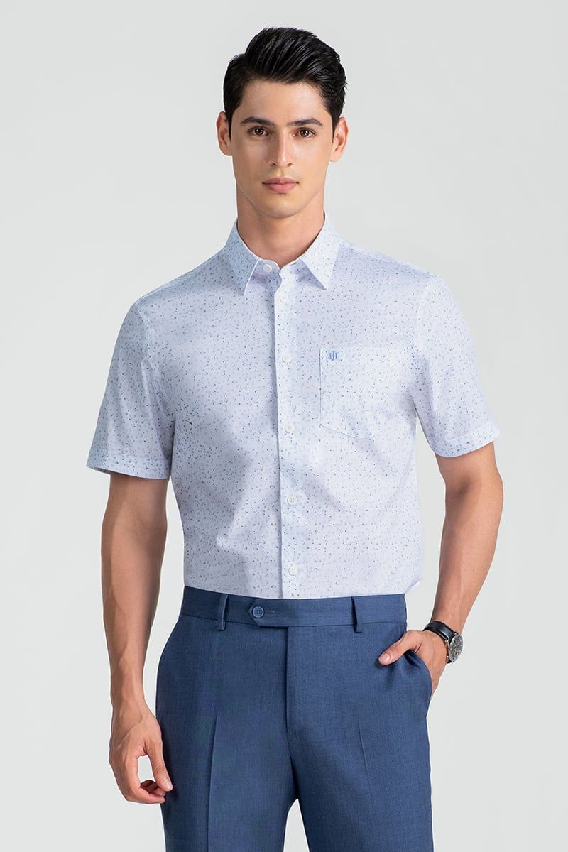 Áo Sơ Mi Nam Tay Ngắn Form Vừa WS25SS54P-SC