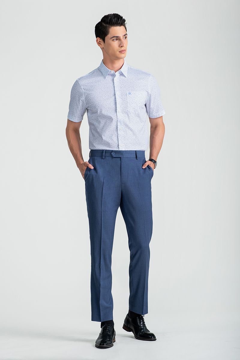 Áo Sơ Mi Nam Tay Ngắn Form Vừa WS25SS54P-SC