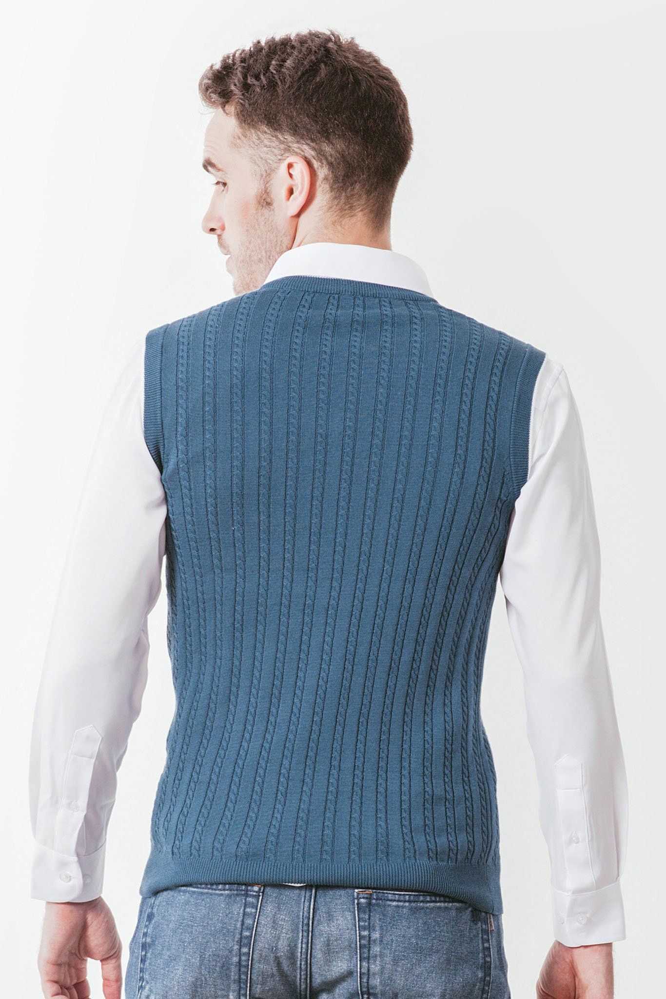 Áo len nam cổ tim không tay SW19FH01C-GL