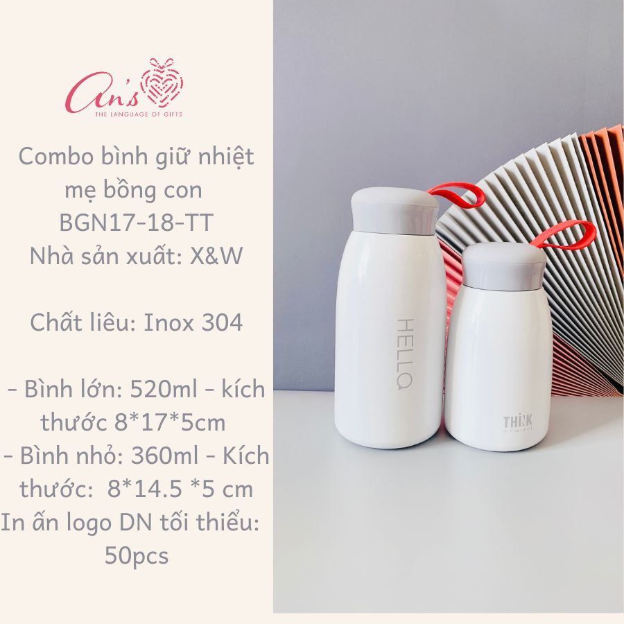 Combo bình giữ nhiệt Mẹ bồng con BGN17_24_TT