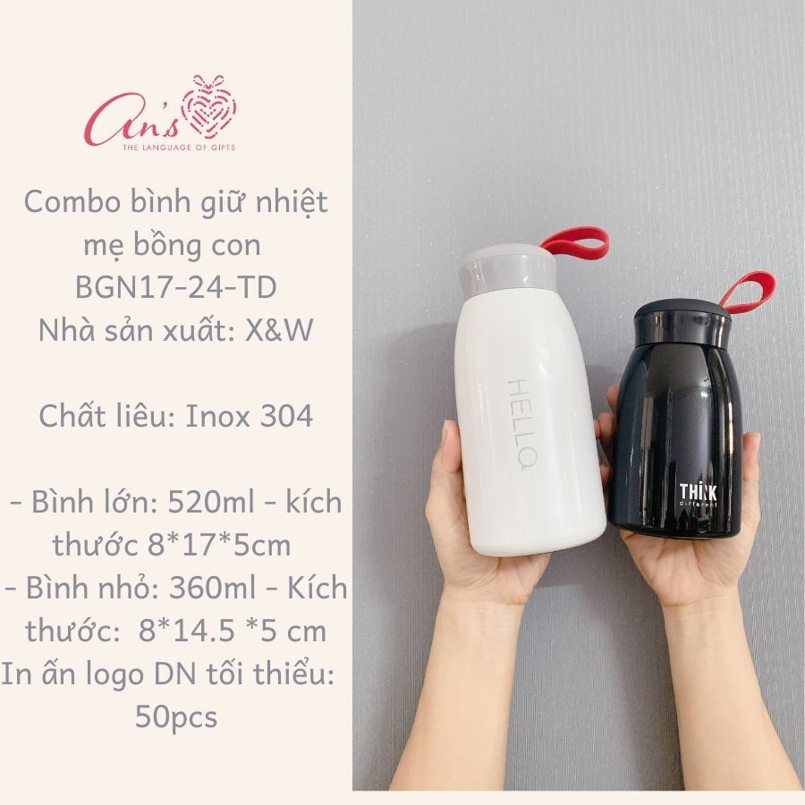 Combo bình giữ nhiệt Mẹ bồng con BGN17_24_TD