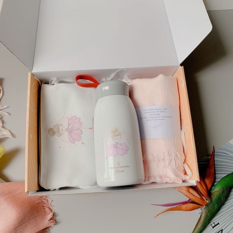 Set quà tặng 8/3, 20/10 - combo 3 món bình-ví-khăn choàng 1007_W