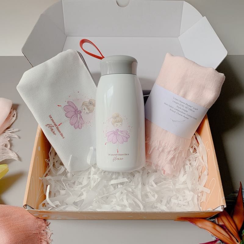 Set quà tặng 8/3, 20/10 - combo 3 món bình-ví-khăn choàng 1007_W