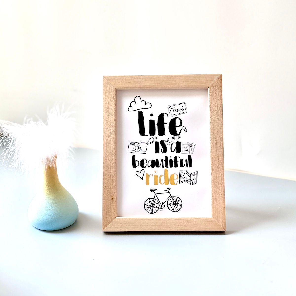 Khung ảnh gỗ thông sơn phủ nền size 13*18cm