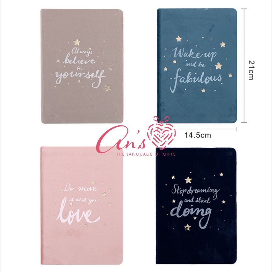 Combo 4 Sổ tay truyền động lực bìa nhung pha lê STA5CB_004