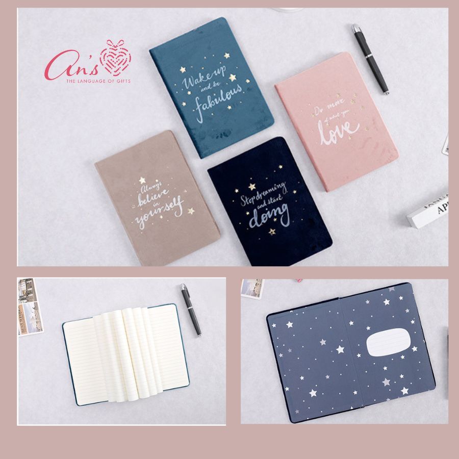 Combo 4 Sổ tay truyền động lực bìa nhung pha lê STA5CB_004