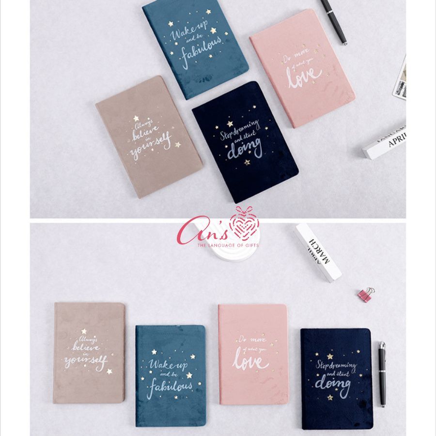 Combo 4 Sổ tay truyền động lực bìa nhung pha lê STA5CB_004