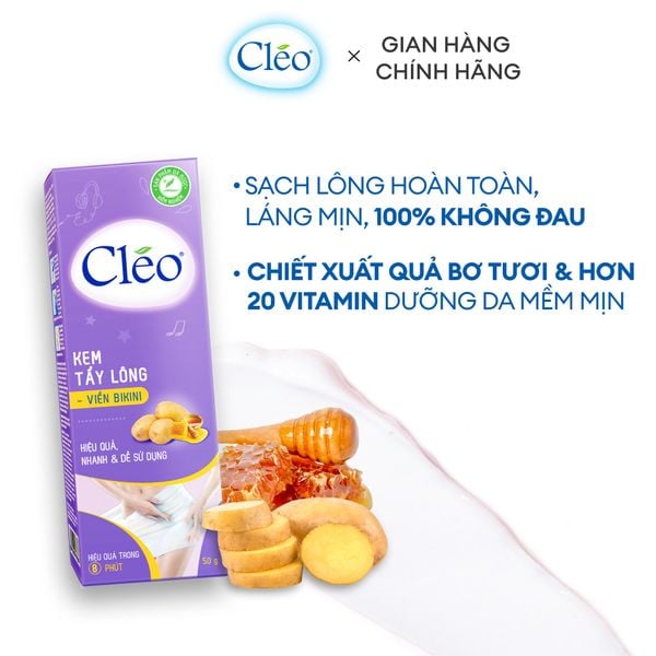 Kem Tẩy Lông Chuyên Vùng Viền Bikini Cléo 50G