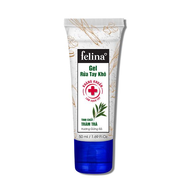 Gel rửa tay khô Felina 50ml_Hương Gừng Sả