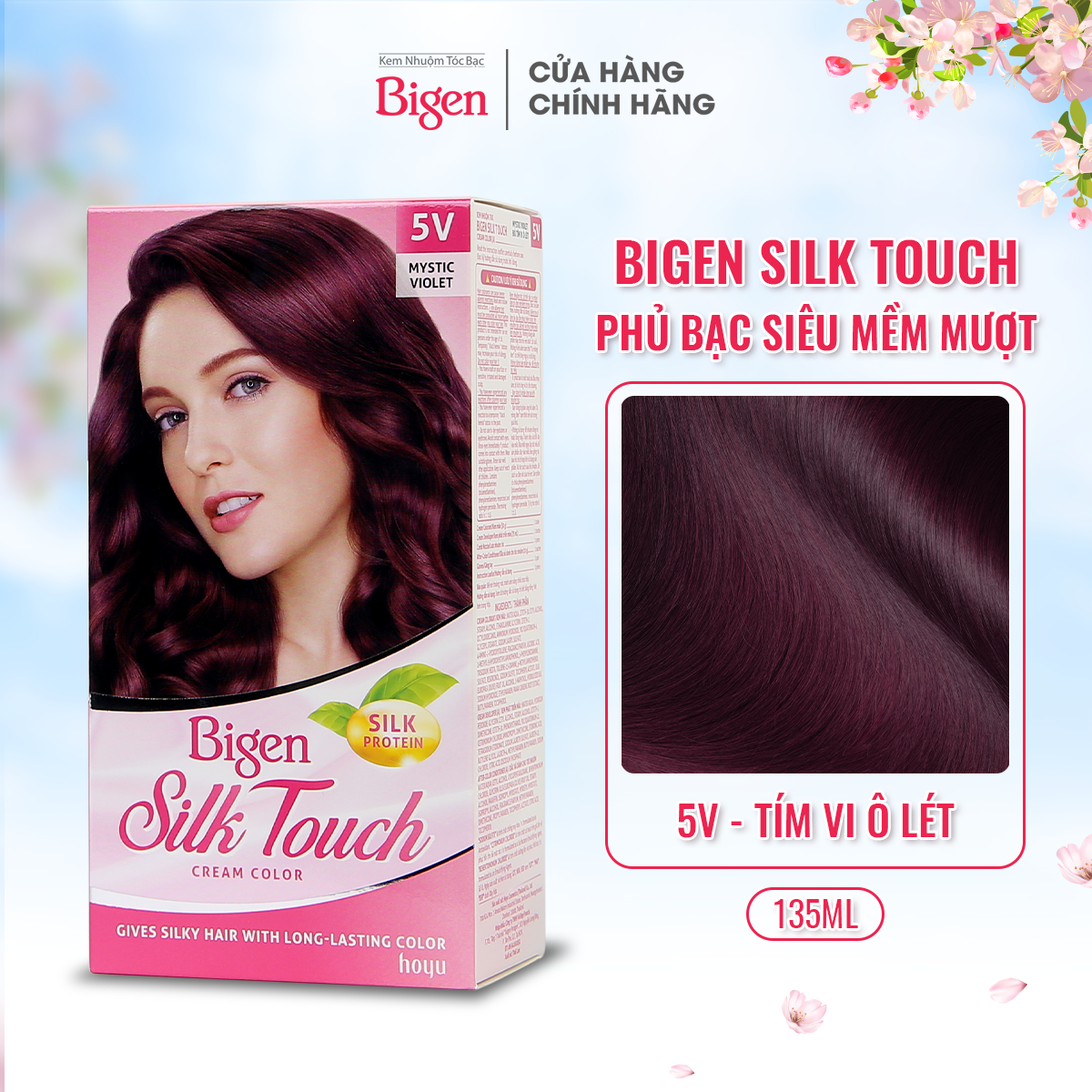  Kem Nhuộm Tóc Bigen Silk Touch - 5V Đỏ Tím Violet 