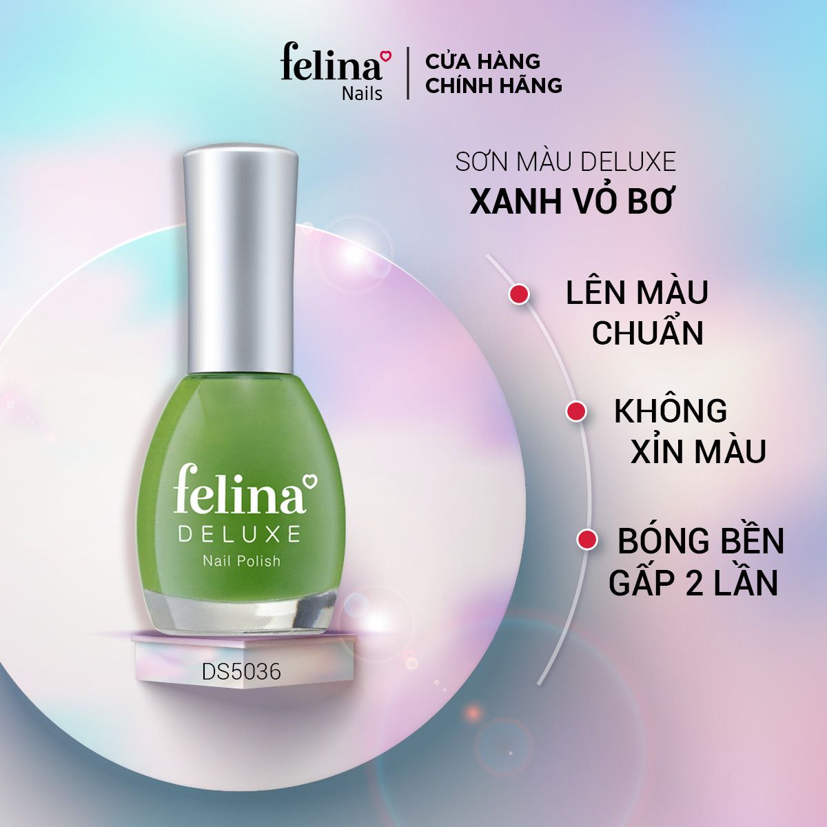  Sơn móng tay Felina Deluxe Màu Xanh Vỏ Bơ - DS5036 