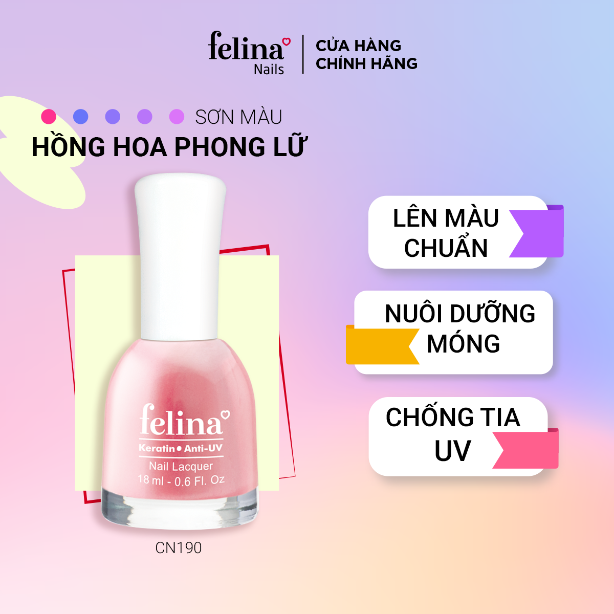  Sơn móng tay Felina Màu Hoa Phong Lữ  - CN190 - 09 