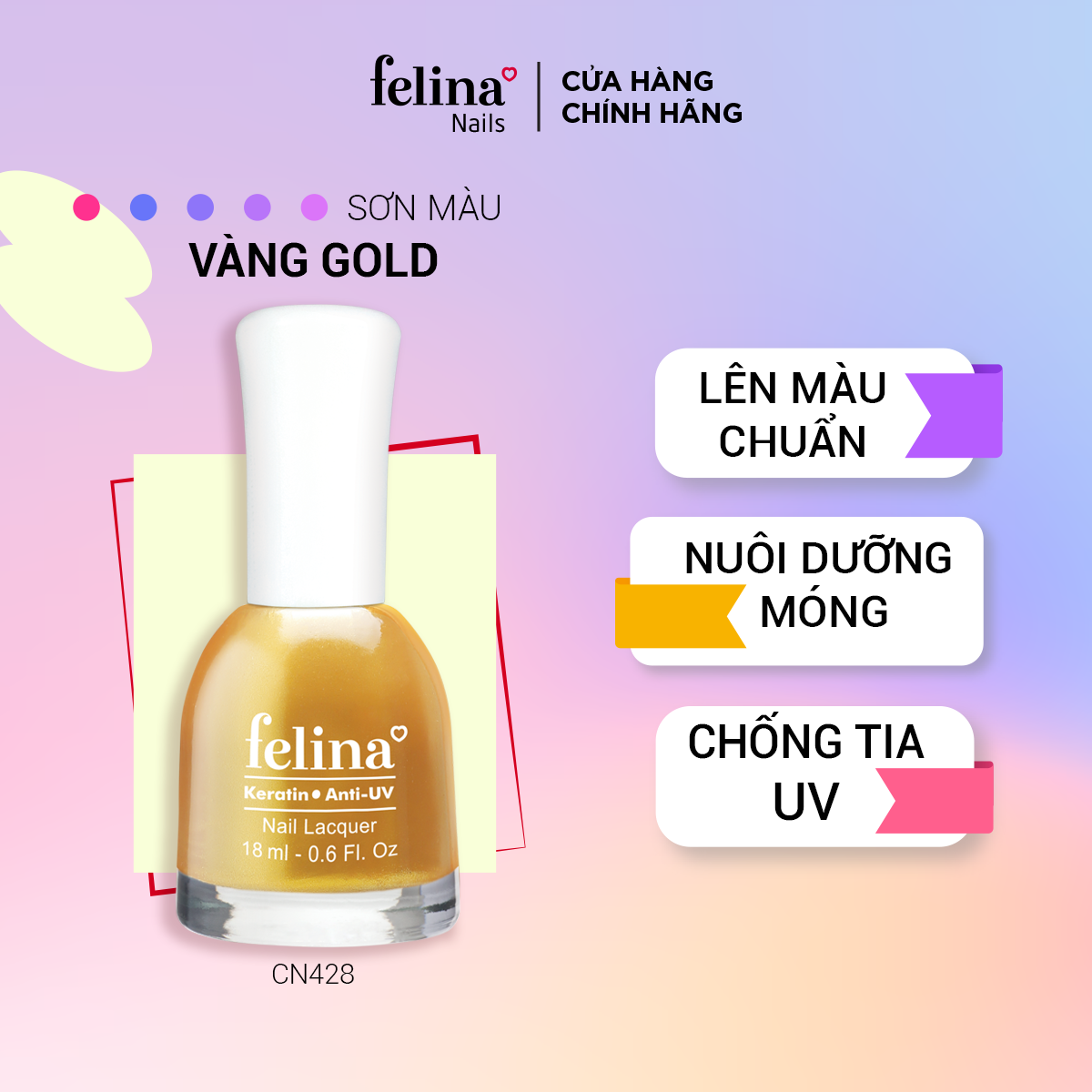  Sơn móng tay Felina Vàng Gold CN428 - 011 