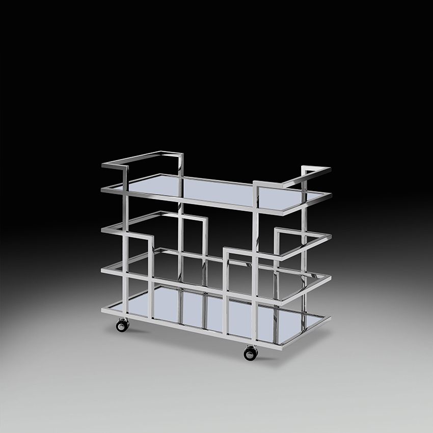 Xe rượu 92*46*76, kiếng, khung inox, Metal H
