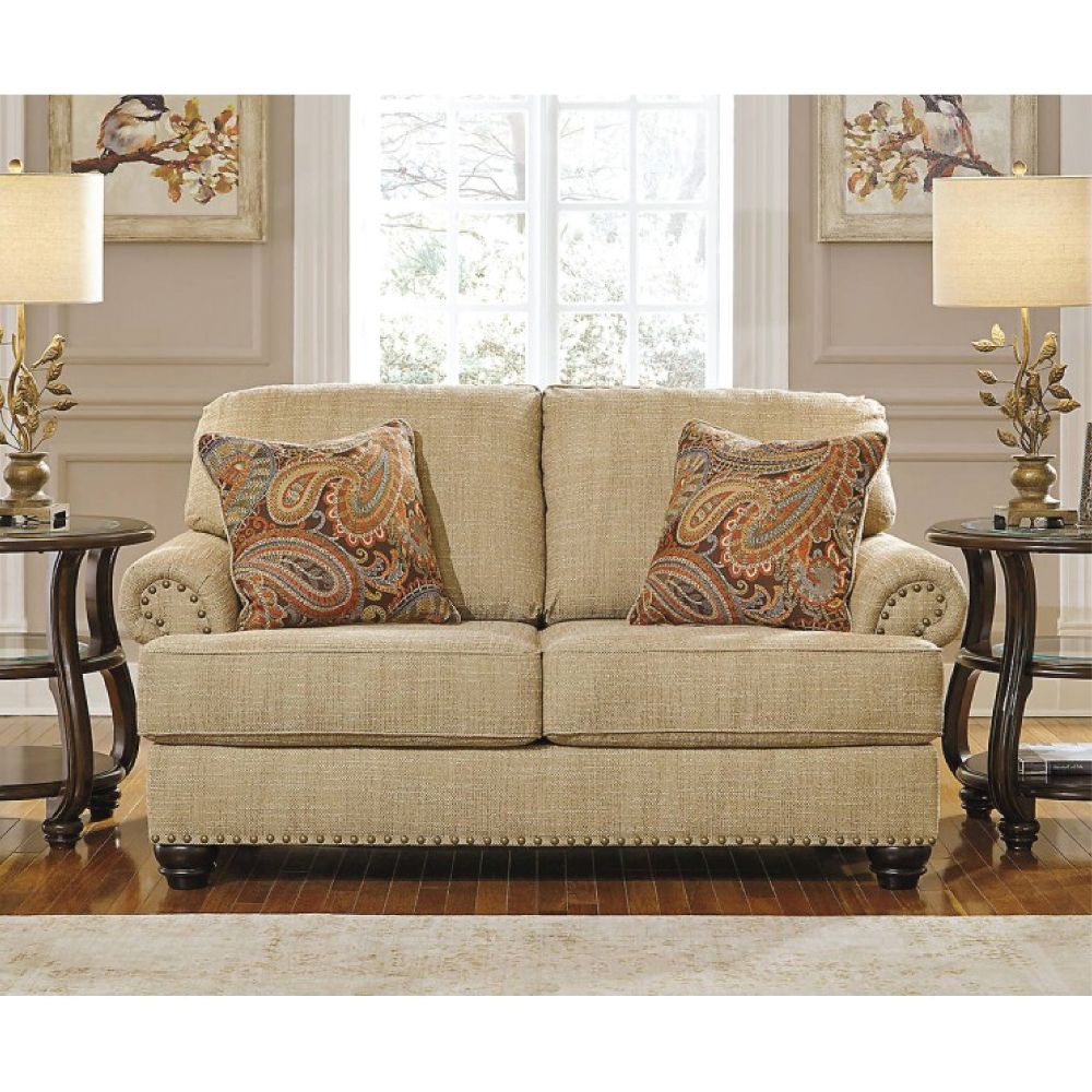 Sofa băng 2, vải, màu Oatmeal, Tradi/Vint