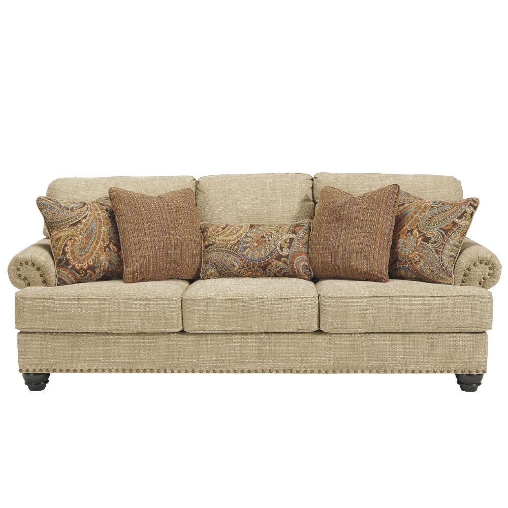 Sofa băng 3, vải, màu Oatmeal, Tradi/Vint