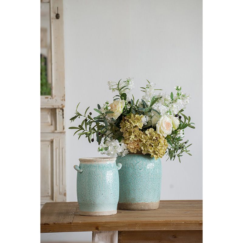 BÌNH GỐM CÓ QUAI XANH TURQUOISE