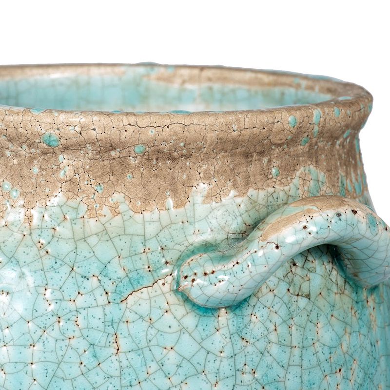 BÌNH GỐM CÓ QUAI XANH TURQUOISE