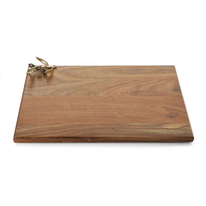 Khay gỗ, họa tiết cành olive