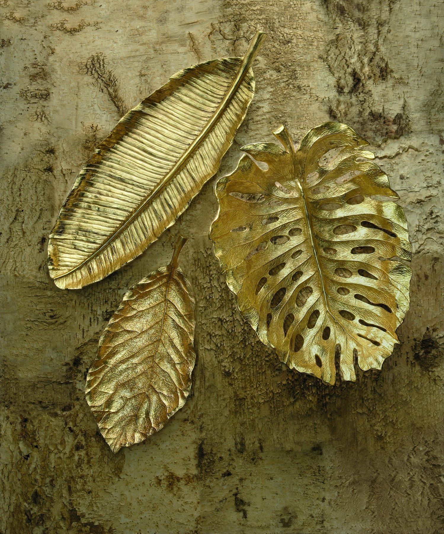 Dĩa hình lá chuối New Leaves, màu vàng gold