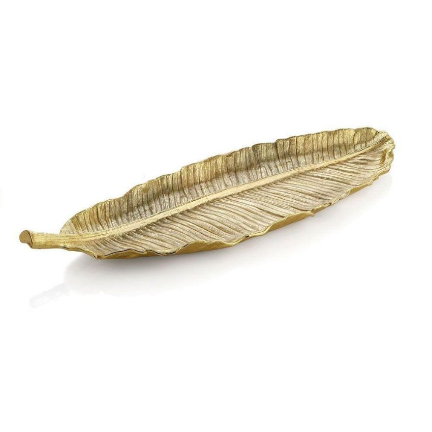 Dĩa hình lá chuối New Leaves, màu vàng gold