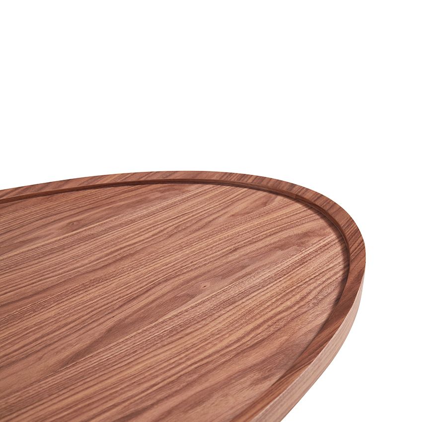 Bàn salon góc tròn 50*45, gỗ walnut