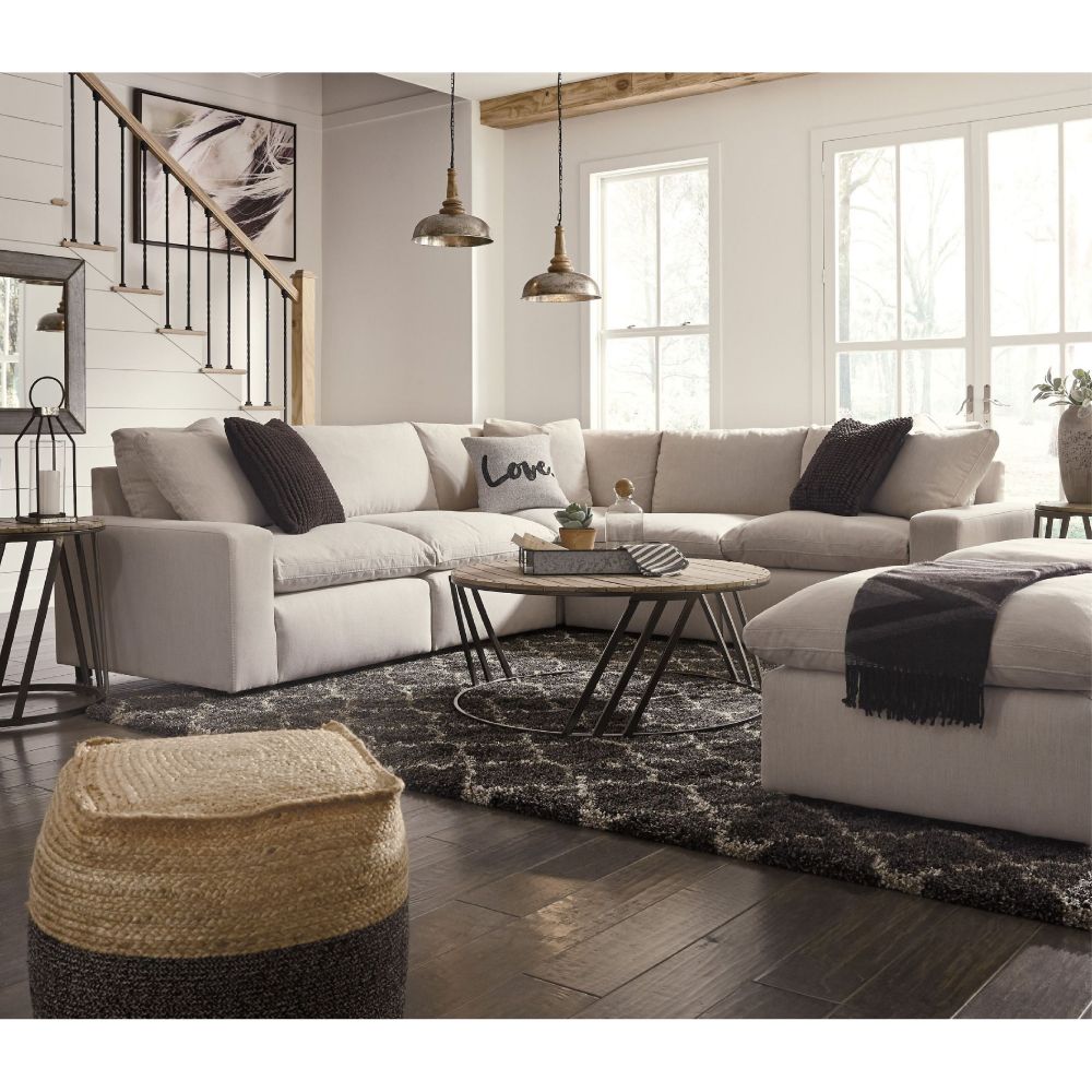 Sofa góc vải, màu ngà, Mane + Mason