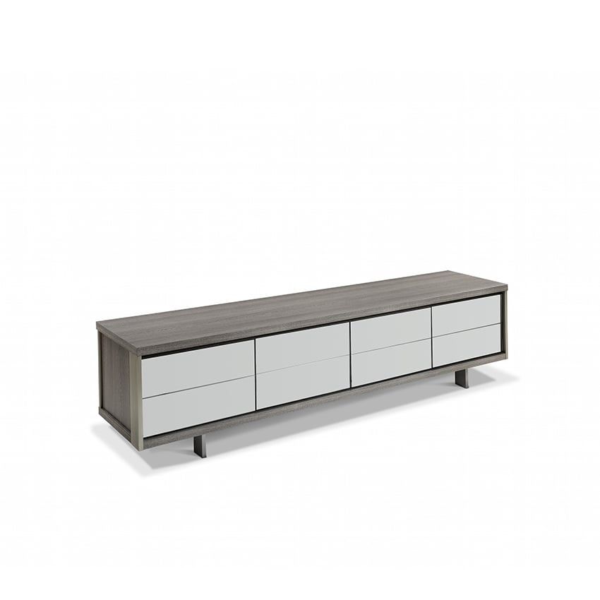 Kệ tivi 2200*450*570, gỗ xám , mặt hộc kiếng xám