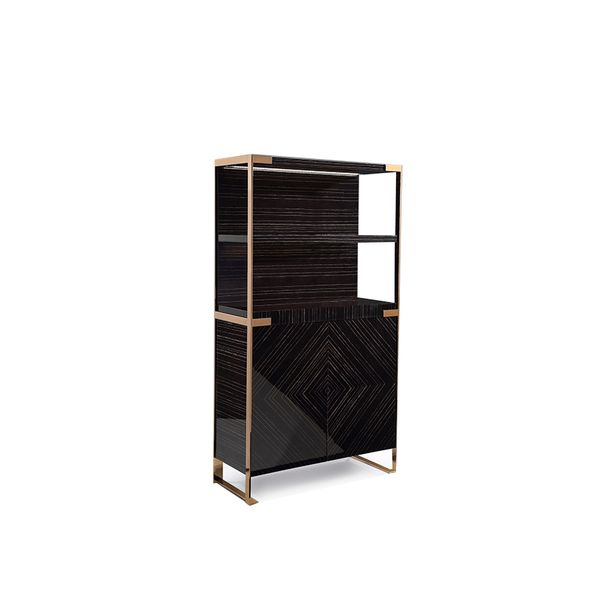 KỆ TRANG TRÍ  GỖ VENEER MUN BÓNG MÀU , 2 ĐÈN LED