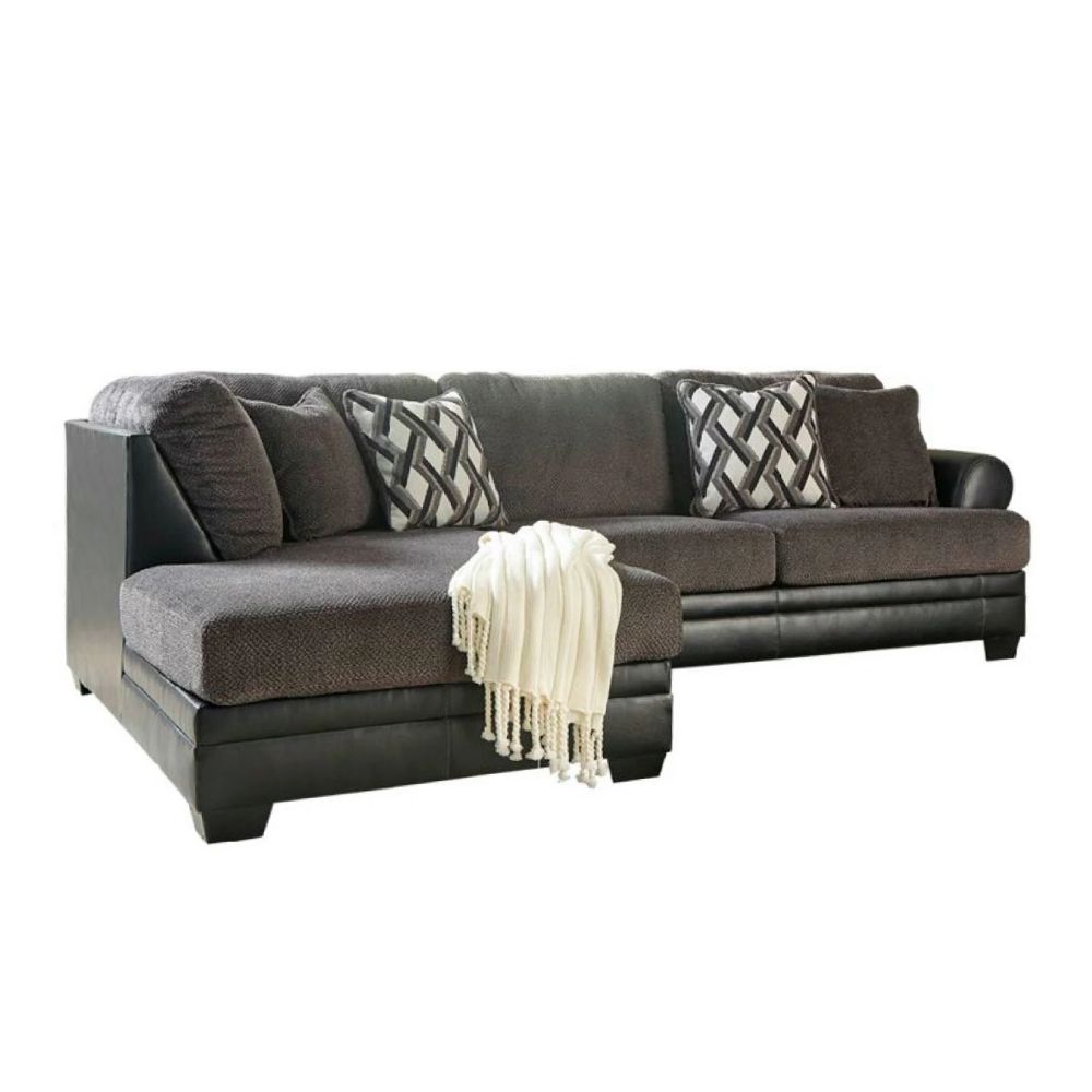 Sofa góc trái, 1193.8mm W x 1879.6mm D x 1016mm H Smoke, Contemp