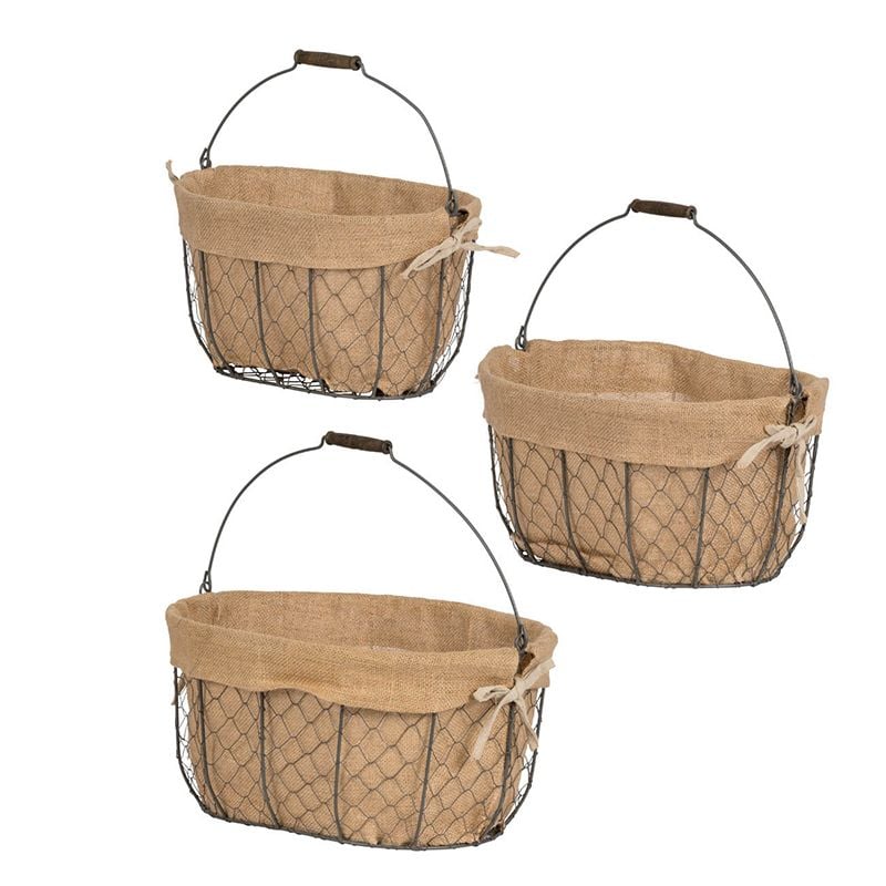 ĐỒ TRANG TRÍ (BỘ 3 GIỎ BỐ, KHUNG KIM LOẠI)