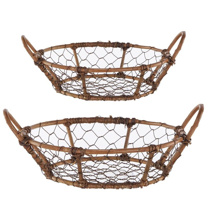 ĐỒ TRANG TRÍ (RỔ MÂY ĐAN KIM LOẠI) (2C/BỘ)