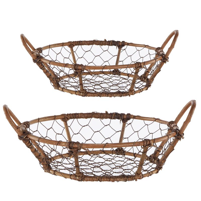 ĐỒ TRANG TRÍ (RỔ MÂY ĐAN KIM LOẠI) (2C/BỘ)
