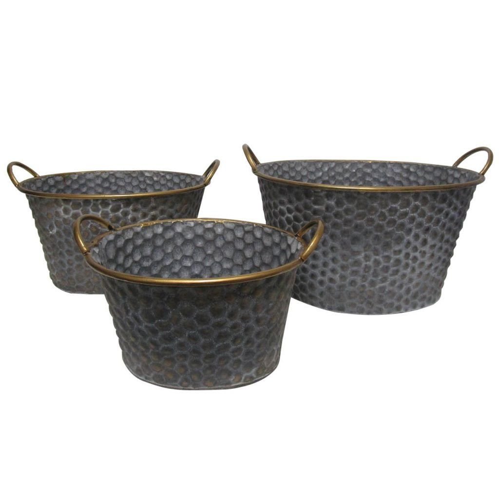 Đồ trang trí (Bộ giỏ 3 cái có quai, Đồng)