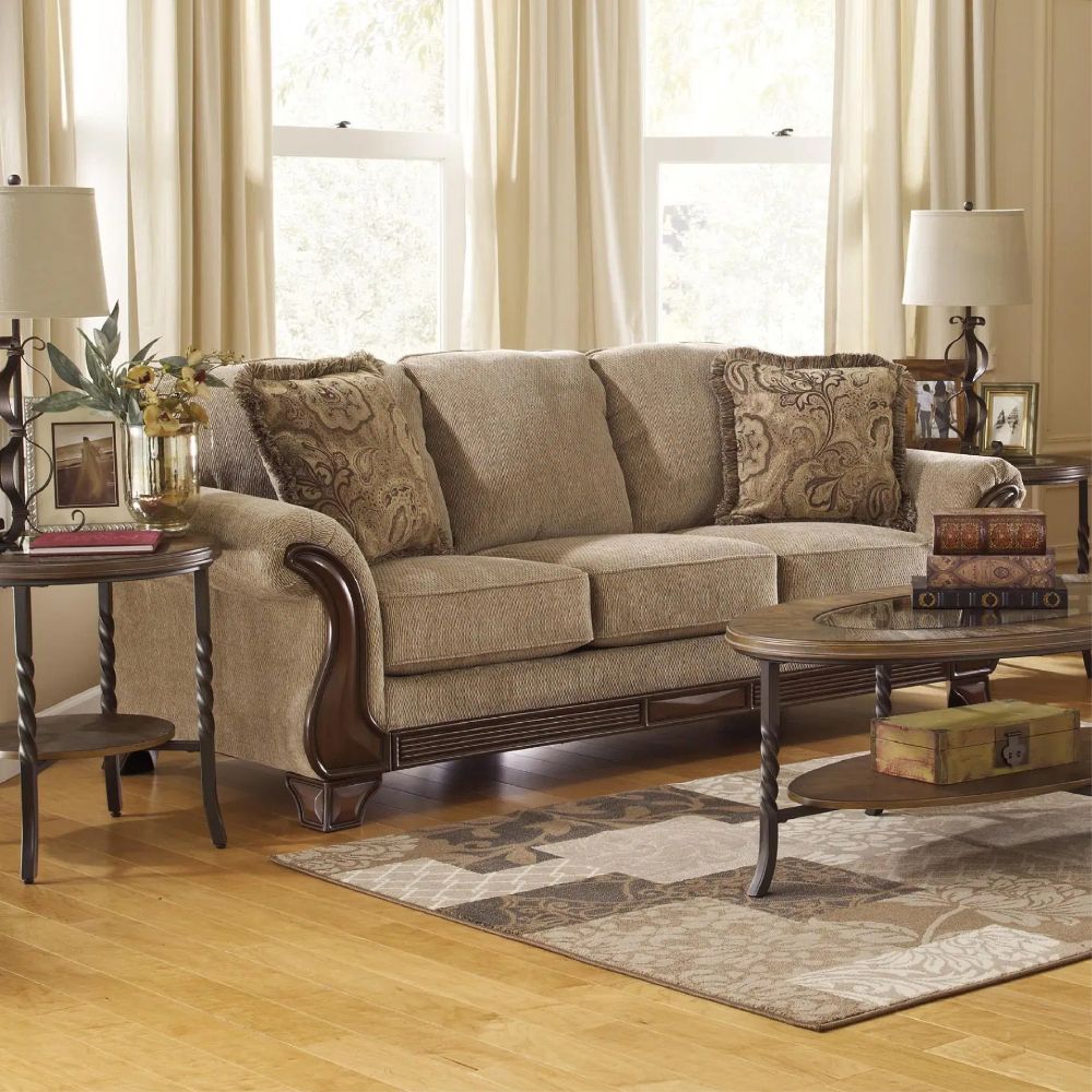 Sofa, Vải, băng 3, 2336.8mm W x 1016mm D x 990.6mm H, màu Barley, Tradi
