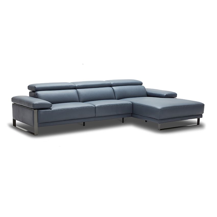 Sofa, Da, góc phải nhìn vô, 304*181*61/96, xanh dương (O3598)
