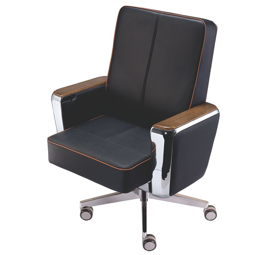 GHẾ G.Đ LƯNG VỪA, PU, MÀU ĐEN BLK0001