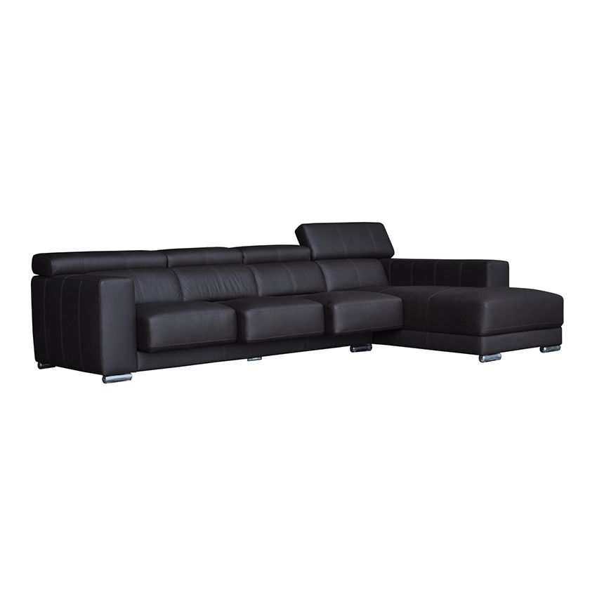 SOFA, 100% DA, GÓC PHẢI, (500C/S) ĐEN