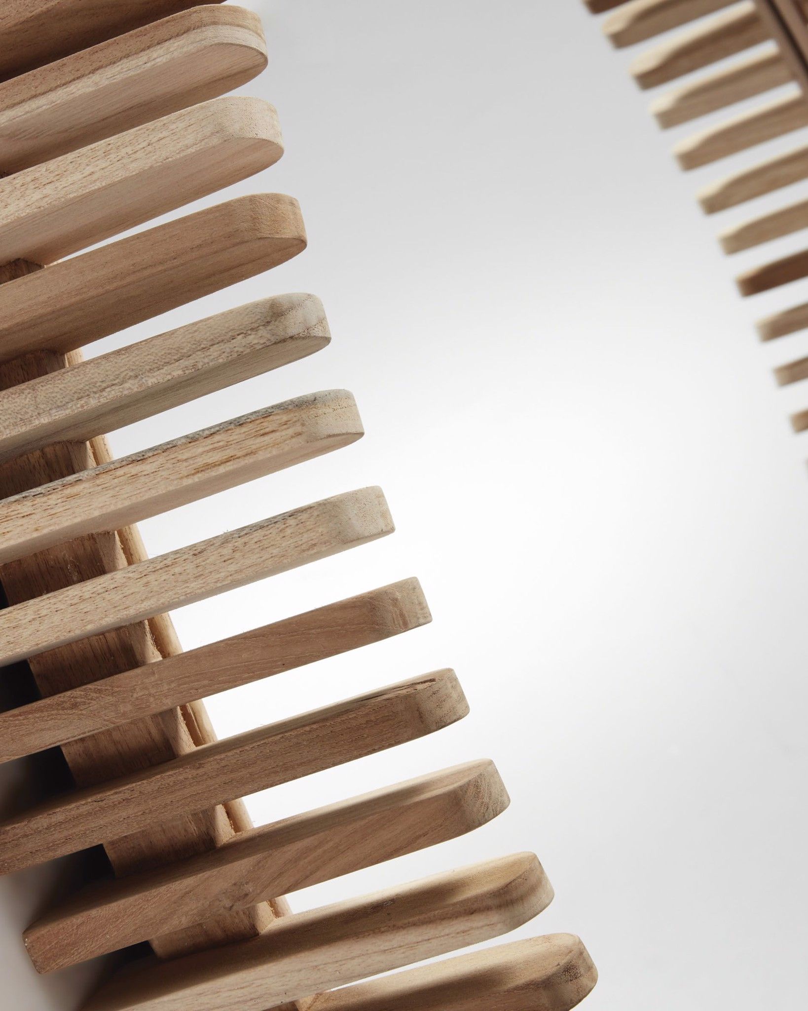 Gương soi PORTER, D85cm, khung bằng gỗ teak
