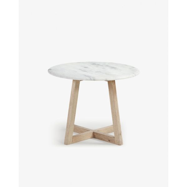 Bàn salon HELLA, gỗ sồi và đá marble trắng