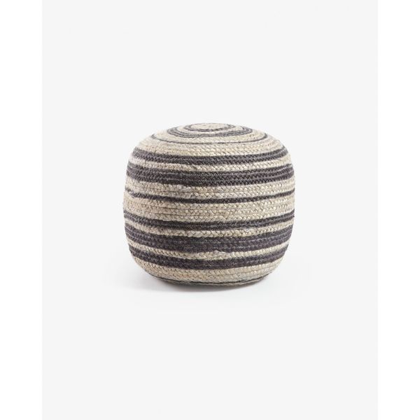 Đôn SAMY, 45*45cm, bằng sợi đay màu xám và đen