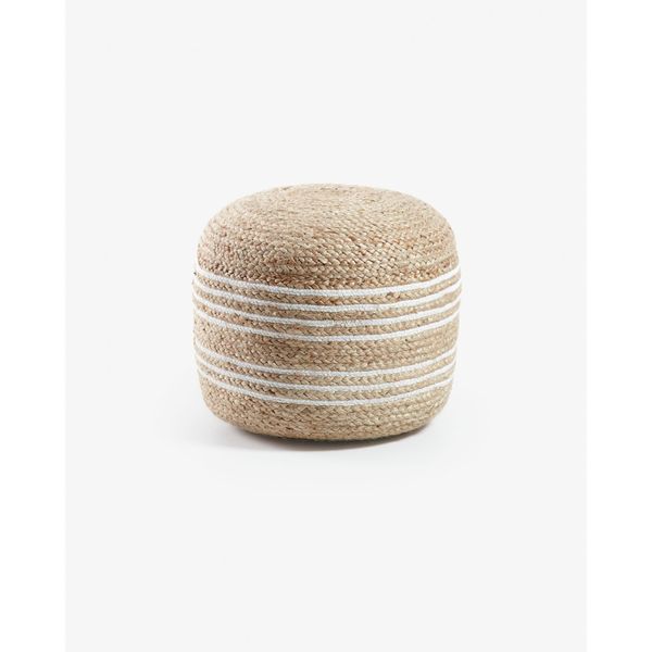 Đôn SAMY, 45*45cm, bằng sợi đay, viền màu trắng