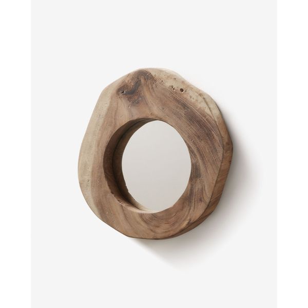 Gương soi KALB, D28cm, gỗ teak