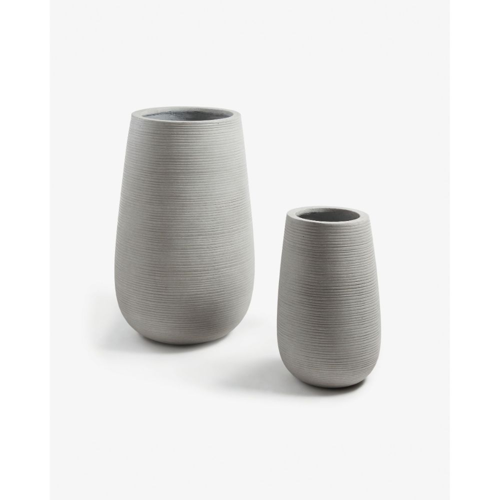 Bình LIS, 2 cái/bộ, bằng cement màu xám