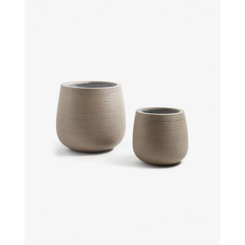 Bình LIS, 2 cái/bộ, bằng cement màu nâu