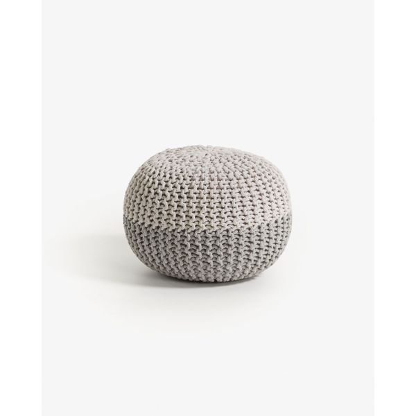 Đôn ARIEH, D50*35cm, vải màu xám và trắng