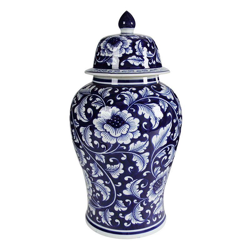 Bình, sứ xanh có nắp 3