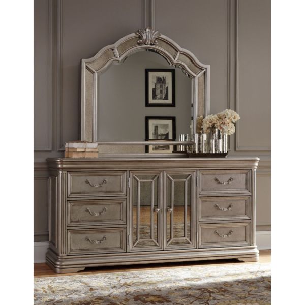 Bàn phấn+Gương B720-36, Gỗ,màu bạc, Grand Elegance (USA)