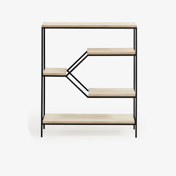 Tủ sách PYKE, 80*93cm, gỗ soài, kim loại màu đen